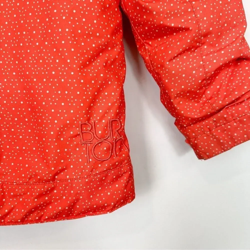 Burton DryRide Orange polka dot ski jacket sz L